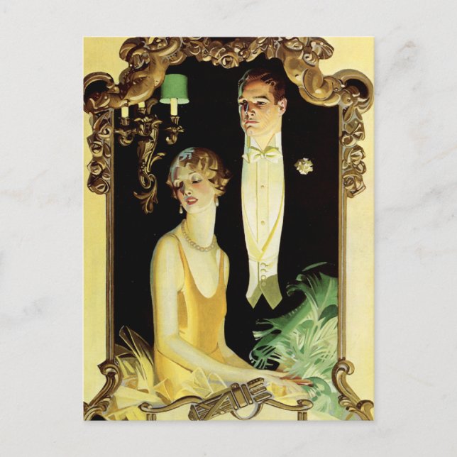 Baroque Frame Formal Couple Postcard (Front)