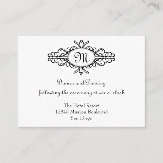 Baroque frame monogram wedding reception enclosure card