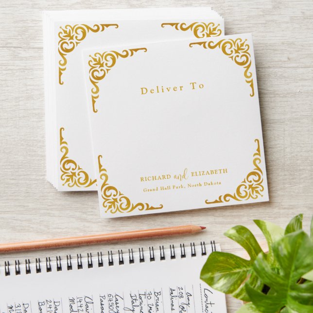 Baroque Frame Royal Burgundy Ornamental Envelope (Stacked)