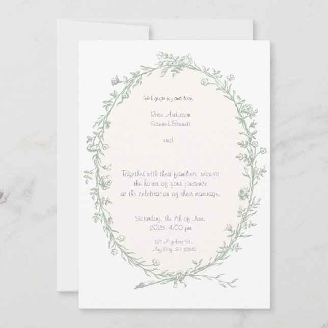 Baroque Frame Wedding Invitation (Front)