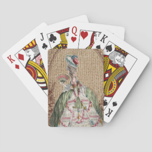 baroque french country burlap Marie Antoinette Playing Cards