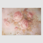 Baroque gold ornaments lush pink roses decoupage
