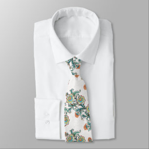 Baroque Golden Floral Elegant Wedding Tie