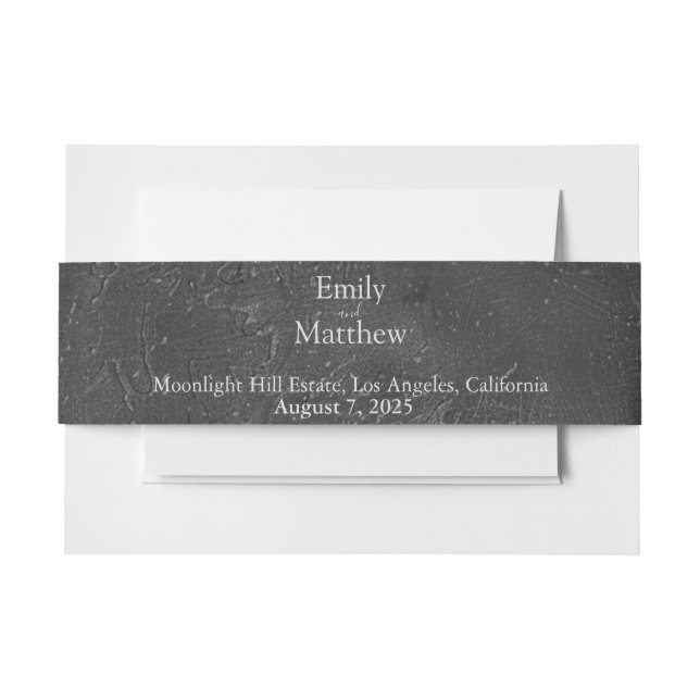 Baroque Gothic Peonies Invitation Belly Band (Front Example)