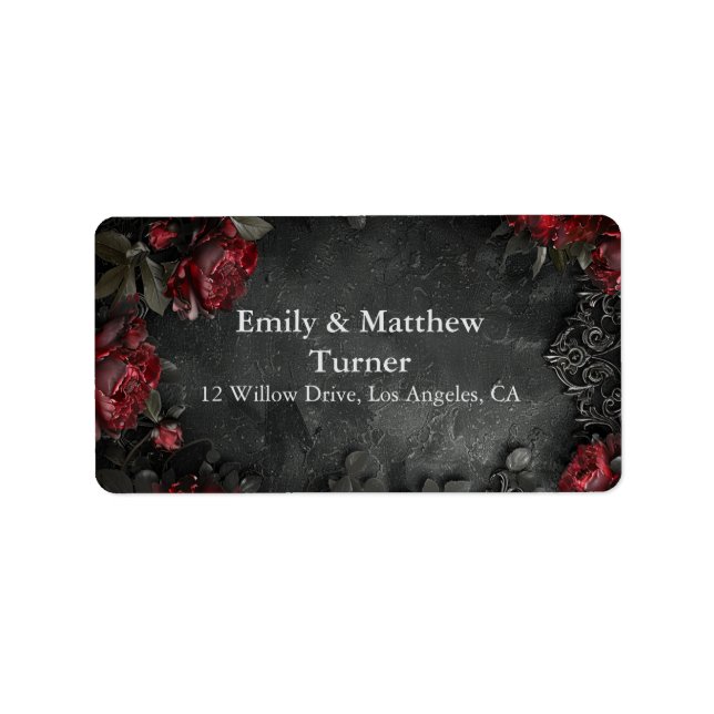 Baroque Gothic Peonies Label (Front)