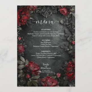 Baroque Gothic Peonies Menu
