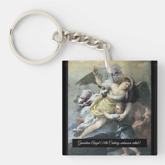 Baroque Guardian Angel Key Ring (Front)