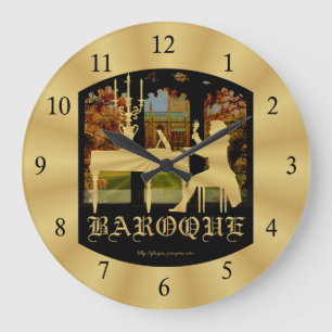 Baroque harpsichord large clock