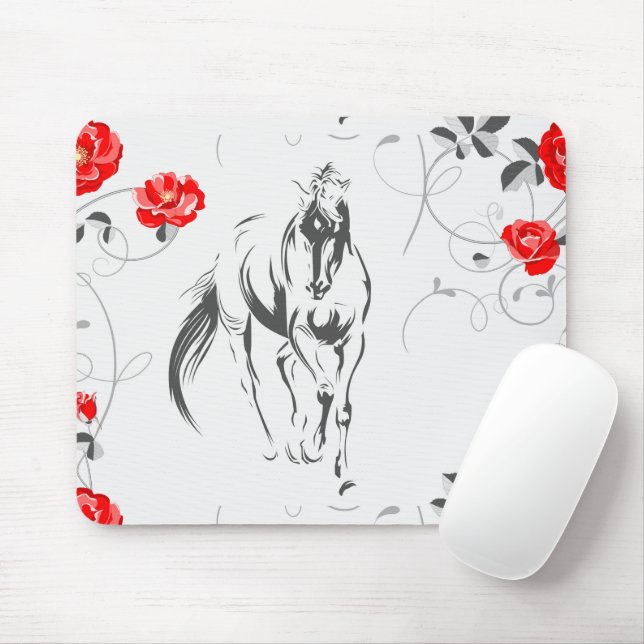 Baroque Horse Mouse Pad (With Mouse)