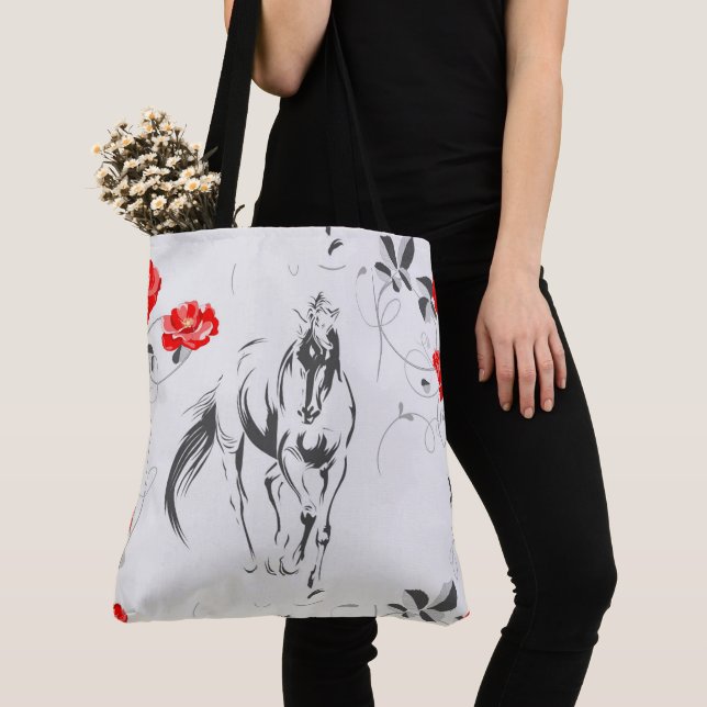 Baroque Horse Tote Bag (Close Up)