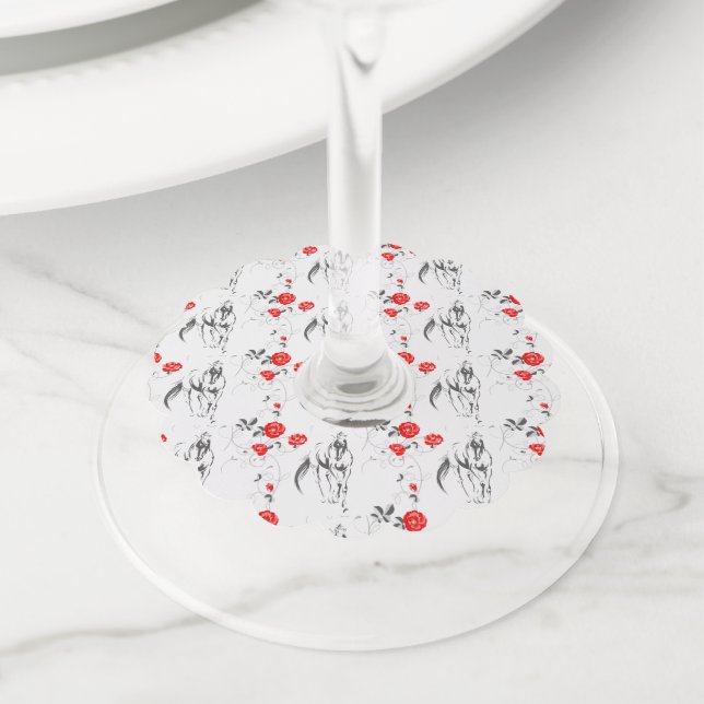 Baroque Horse Wine Tags (Close Up)