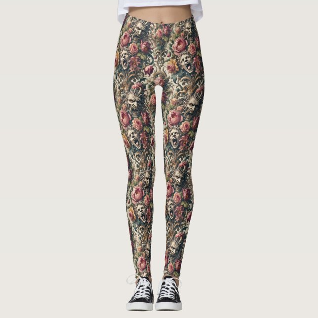 Baroque Hunger Pains – Gothic Victorian  Leggings (Front)