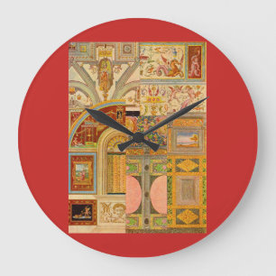 baroque Italian motifs collage Large Clock