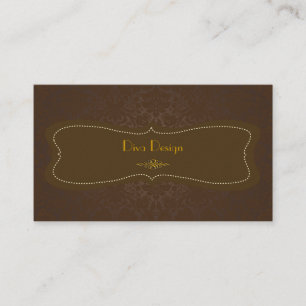 Baroque lace damask /faux gold/chestnut brown business card