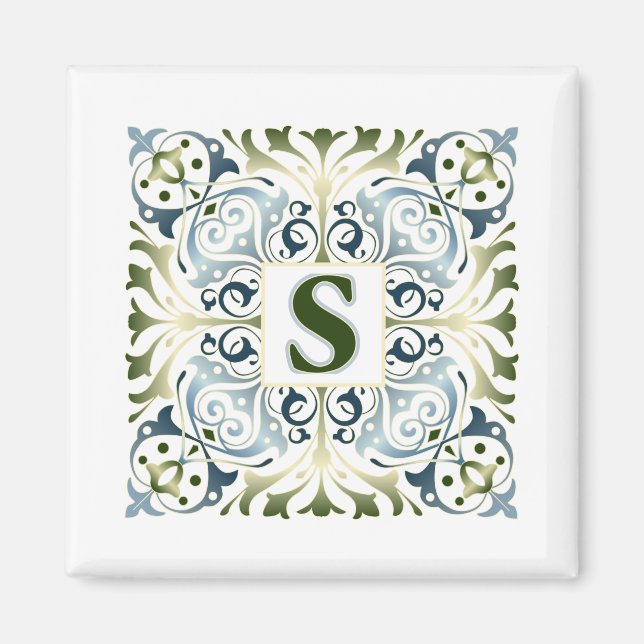 Baroque Letter S Magnet (Front)