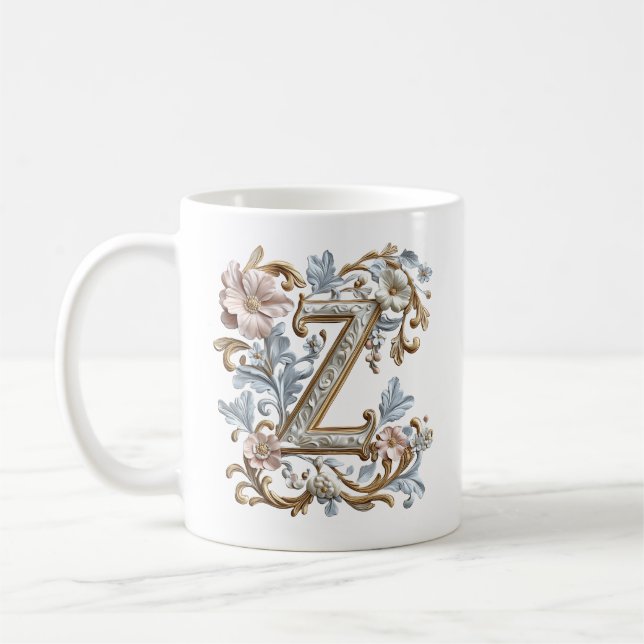 Baroque Letter 'Z' Mug for a Coffee Princess (Left)