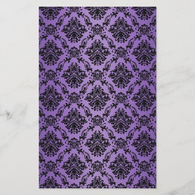 Baroque Light Purple Victorian Scrapbook Paper (Front)