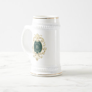 Baroque Monogram Groomsmen Beer Stein