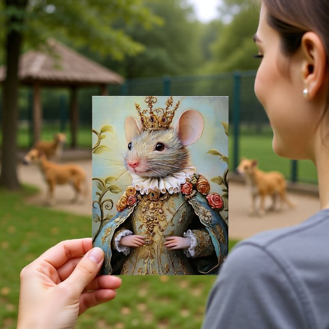 Baroque Mouse Royal King Portrait Design Postcard (Creator Uploaded)