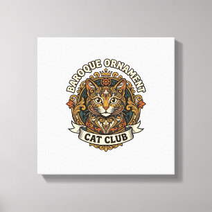 Baroque Ornament Cat Cat Lover Gift - Baroque Orna Canvas Print