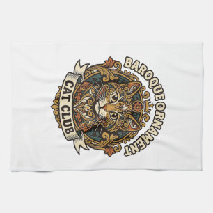 Baroque Ornament Cat Cat Lover Gift - Baroque Orna Tea Towel