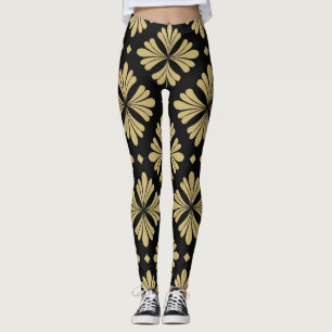 Baroque ornament, floral vintage pattern. leggings