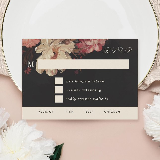 Baroque Painted Floral RSVP Card (Creator Uploaded)