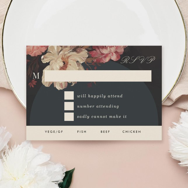Baroque Painted Floral  RSVP Card (Creator Uploaded)