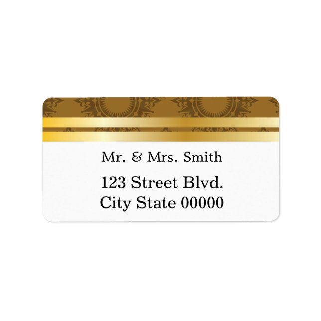 Baroque Pattern with Gold Bands 3 Label (Front)