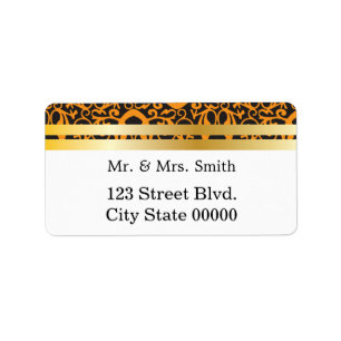 Baroque Pattern with Gold Bands Label