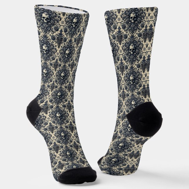 Baroque Punk – Gothic Victorian Delirium Socks (Angled)