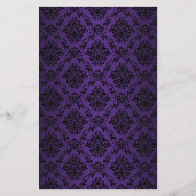 Baroque Purple Victorian Scrapbook Paper (Front)