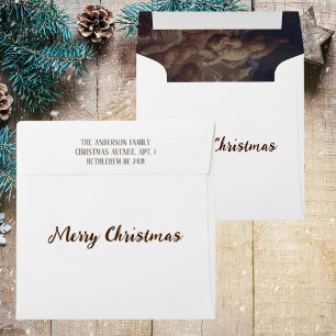 Baroque Religious Christian Angel Merry Christmas Envelope