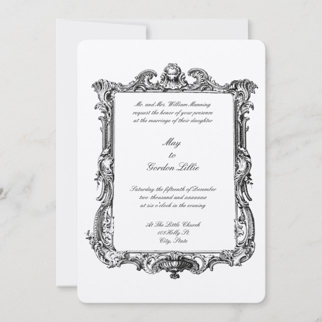 Baroque Rococo 17th Century Frame Border Invitation (Front)