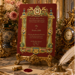 Baroque Rococo Rocaille Griffins Frame Wedding Invitation