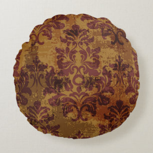 Baroque rococo seamless pattern round cushion
