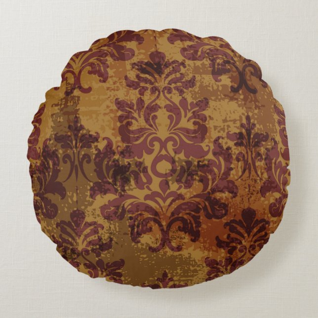 Baroque rococo seamless pattern round cushion (Front)