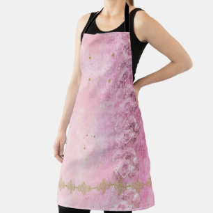 Baroque Rose Damask Grunge - Apron