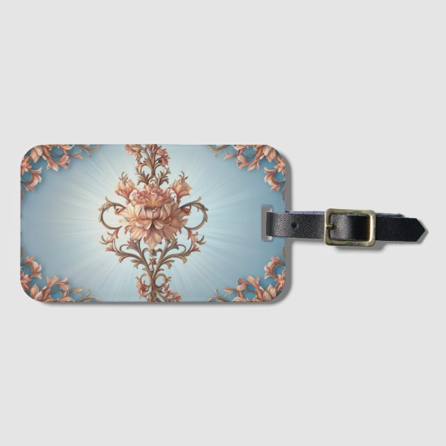 Baroque Rose Luggage Tag (Front Horizontal)
