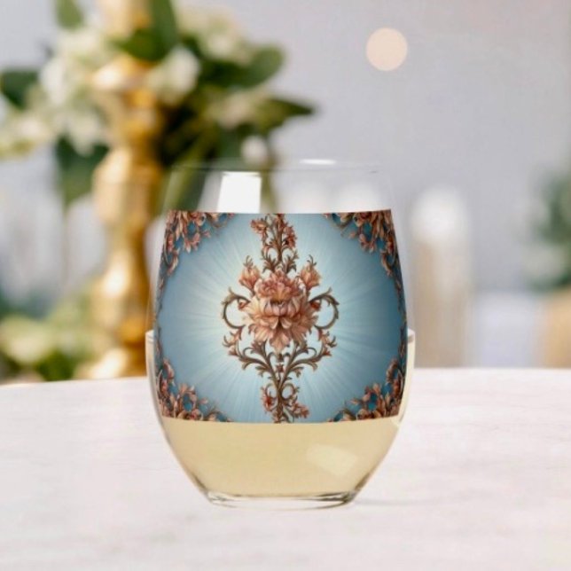 Baroque Rose   Stemless Wine Glass (Creator Uploaded)