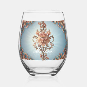 Baroque Rose   Stemless Wine Glass