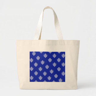 baroque, royal, blue, ornaments, pattern, texture large tote bag