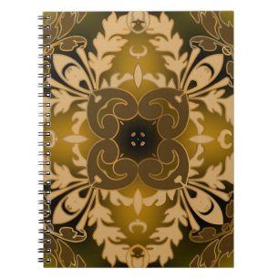 Baroque seamless pattern. Vintage ornate glowing f Notebook