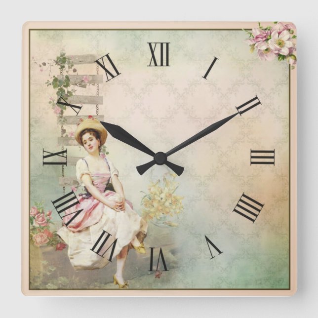 Baroque Square Wall Clock (Front)