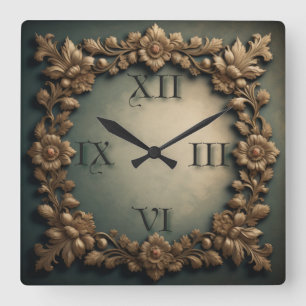 Baroque Square Wall Clock