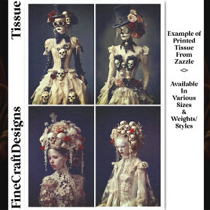 Baroque & Steampunk Women & Skulls DQ7LF Decoupage Tissue Paper