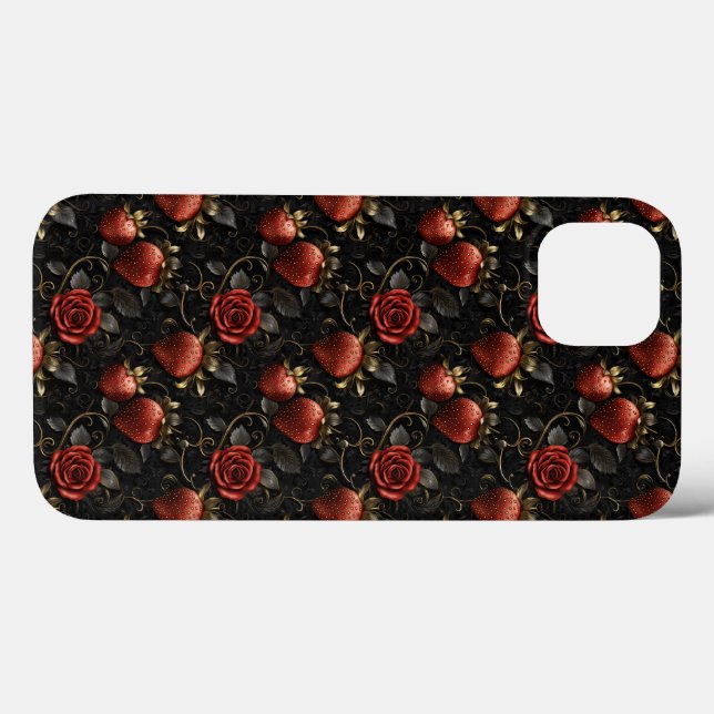 Baroque Strawberries and Roses Seamless Pattern Case-Mate iPhone Case (Back (Horizontal))