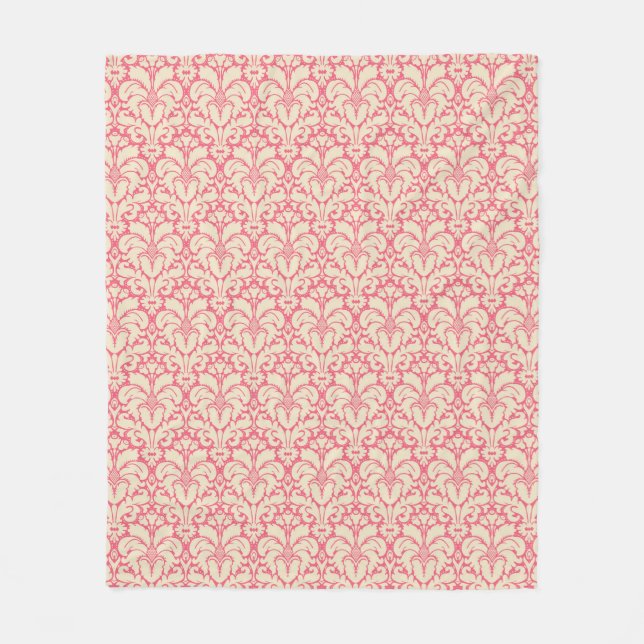 Baroque style damask background 2 fleece blanket (Front)