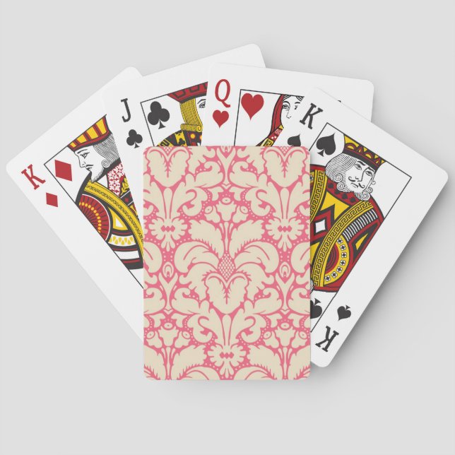 Baroque style damask background 2 playing cards (Back)