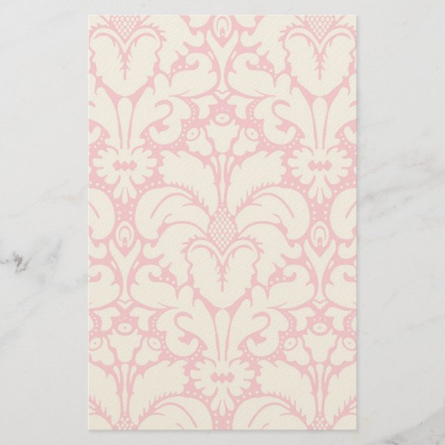 Baroque style damask background 2 stationery (Front)